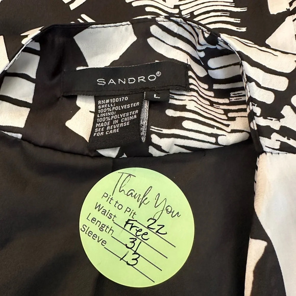 Sandro Open Cardigan Top Asymmetrical Hem Silky Soft Ruched Arms - Picture 3 of 5